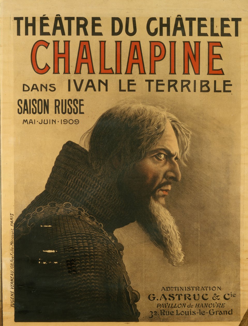 Poster for the Saison Russe at the Theatre du Chatelet by Eugene Verneau