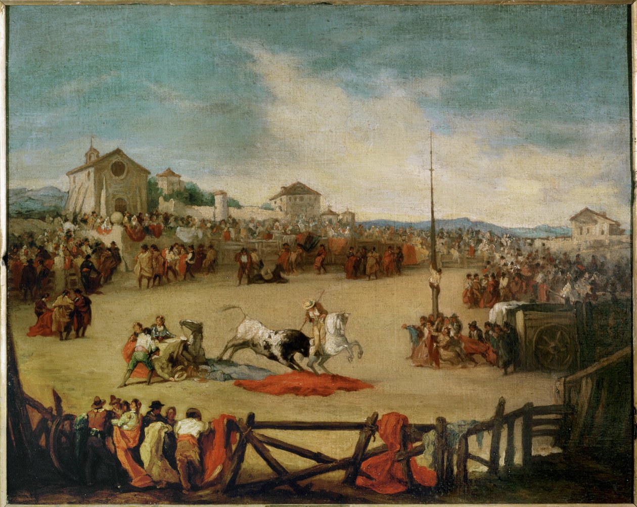 Bullfight in a Village by Eugenio Lucas Velazquez