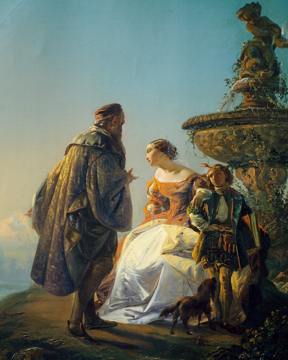 Portrait of Titian and Irene da Spilimbergo by Eugenio Moretti Larese