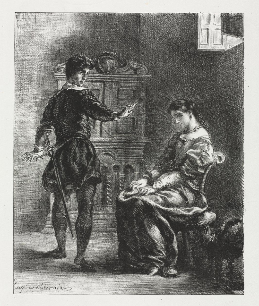 Hamlet: Hamlet and Ophelia by Eugène Delacroix