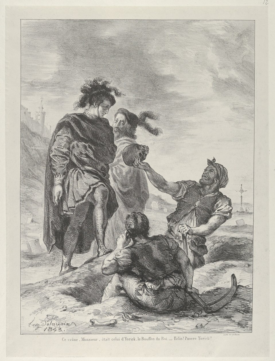 Hamlet and Horatio before The Gravediggers, 1843 by Eugène Delacroix