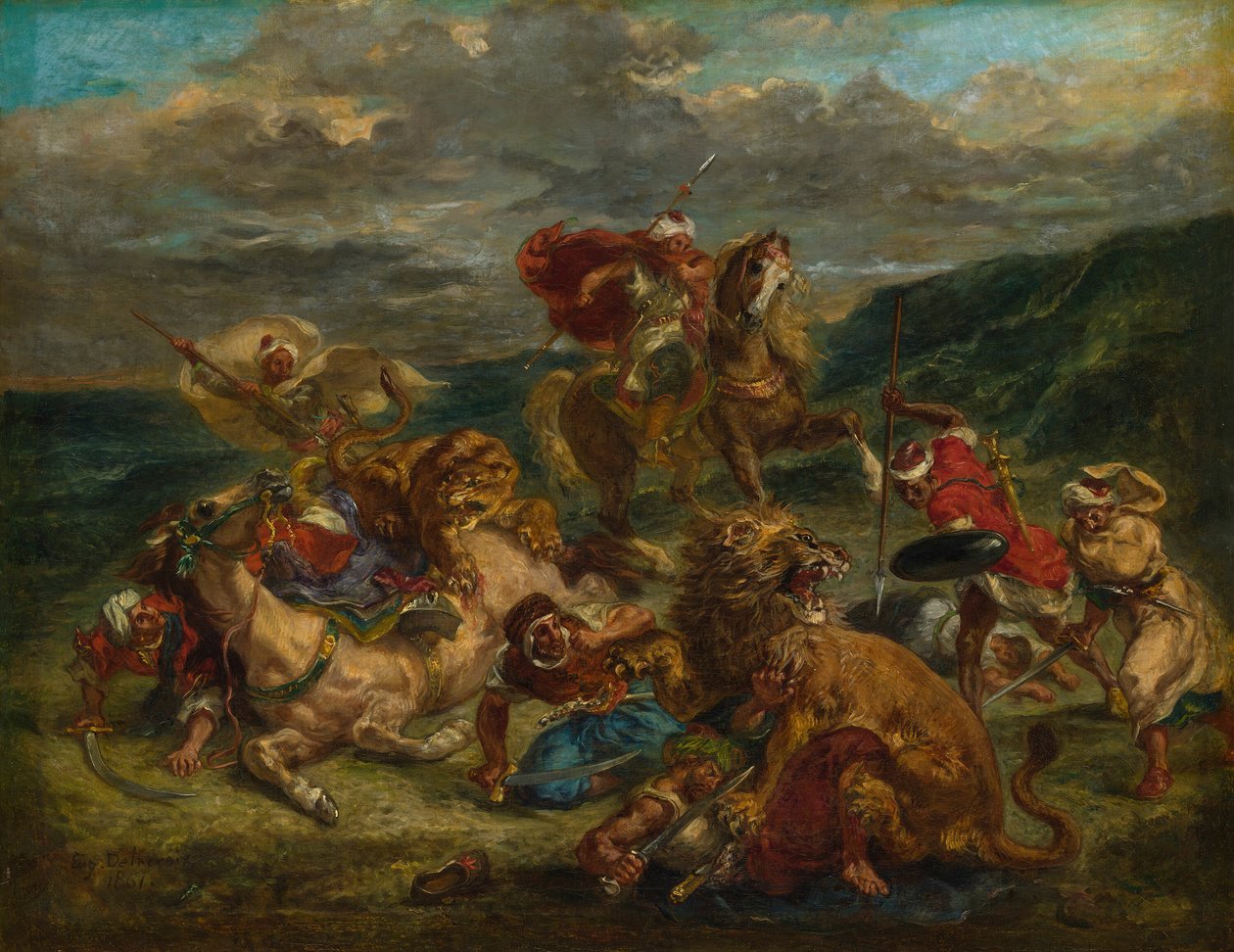 Lion Hunt, 1860-61 by Eugène Delacroix