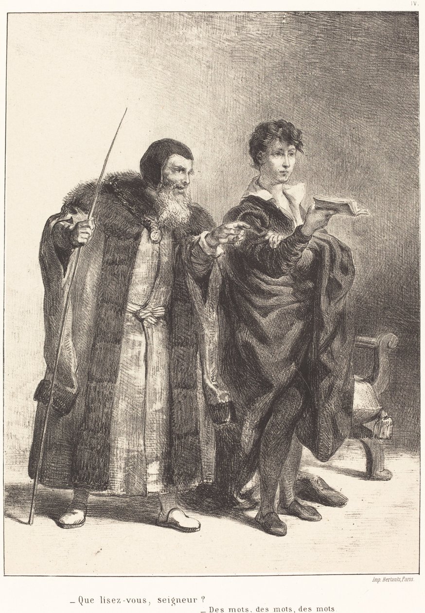 Polonius and Hamlet (Act II, Scene II) by Eugène Delacroix