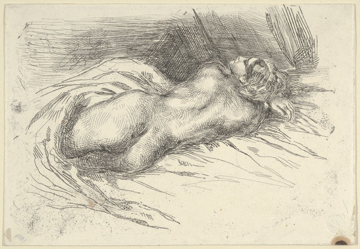 Study of a Woman Viewed from Behind by Eugène Delacroix