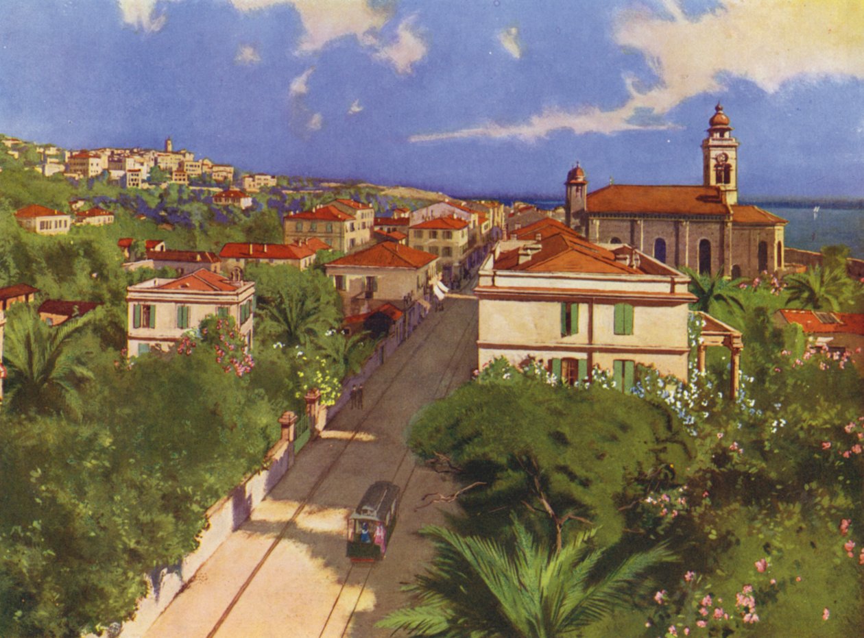 Bordighera, Via Vittorio Emmanuele and General View by European School
