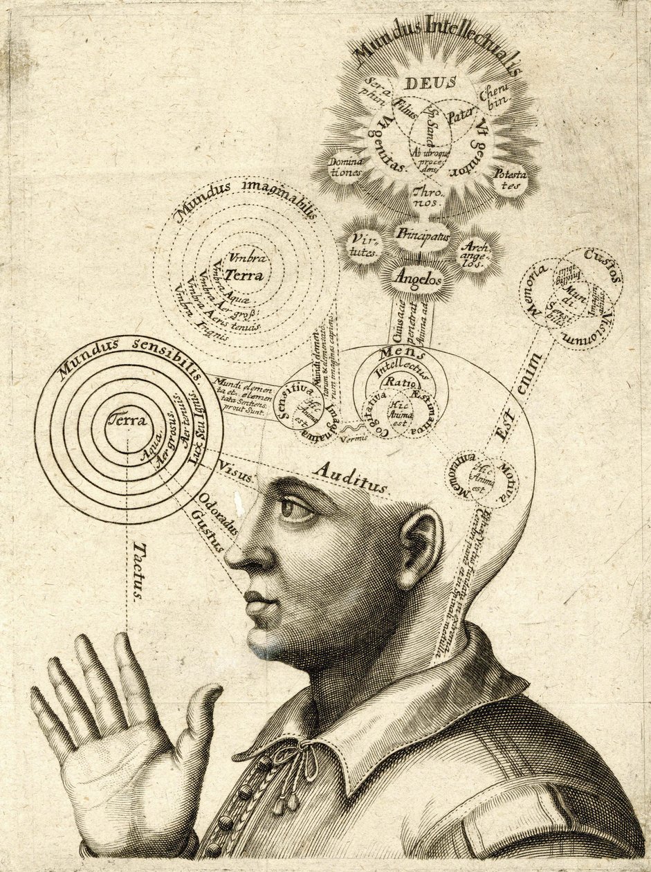 Diagram of Human Thought and the Four Senses, c.1650 by European School