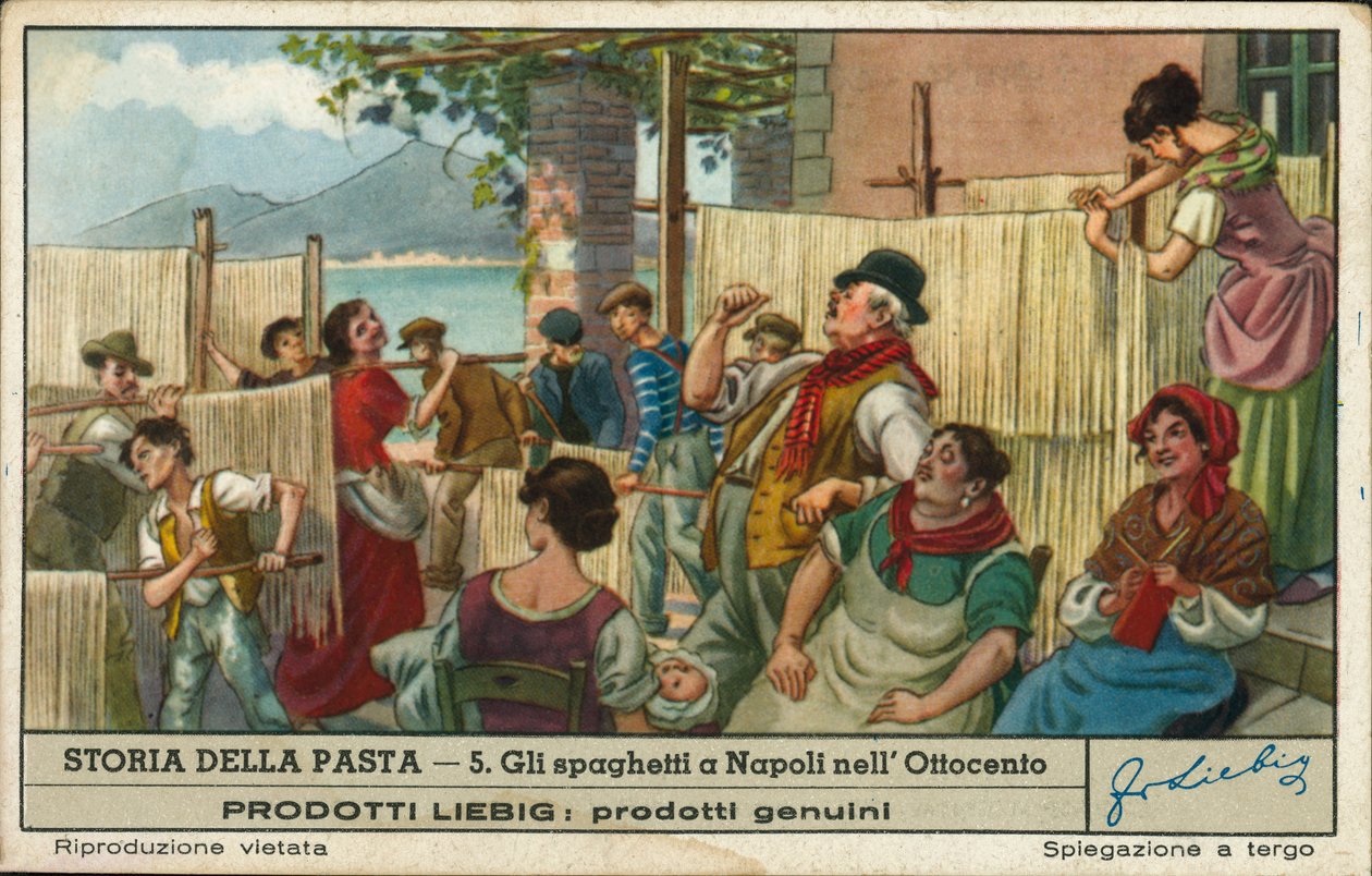 Drying Spaghetti, Naples by European School