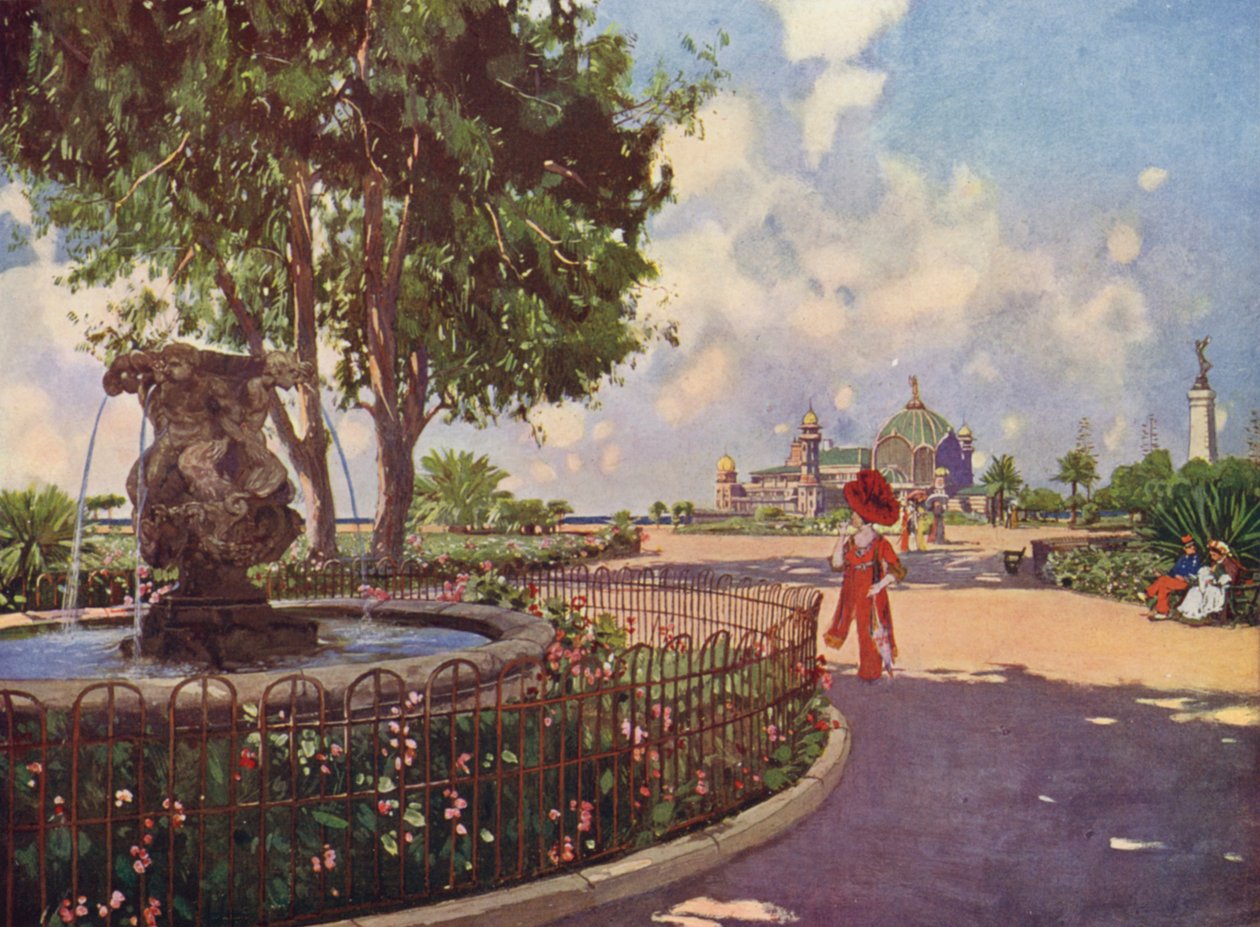 Nice, The Jetty, the Monument and the Fountain of the Phoceens by European School