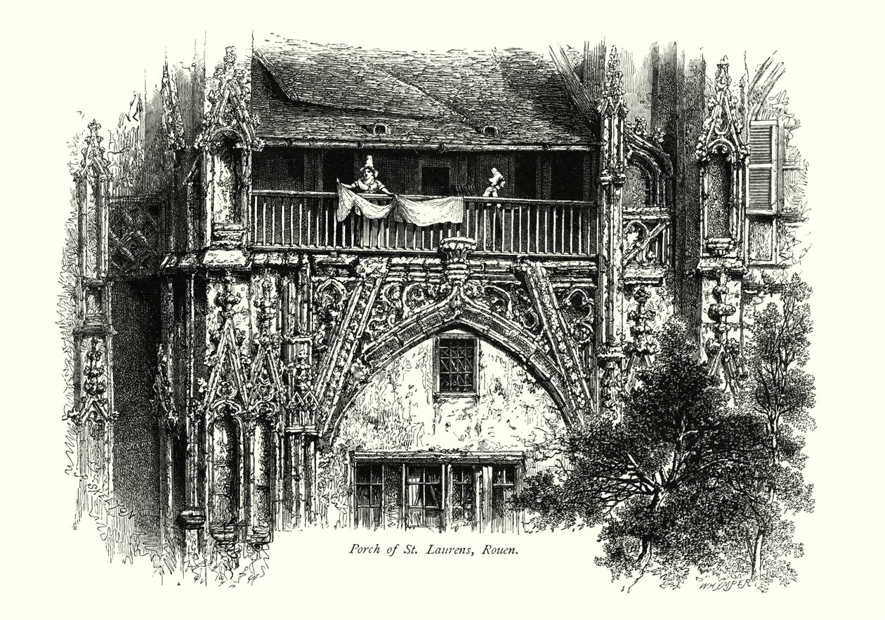 Porch of St Laurens, Rouen by European School