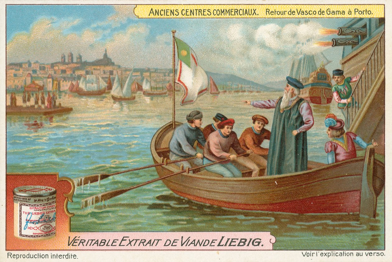 Porto, Return of Vasco da Gama, Liebig Card, Early 20th Century by European School