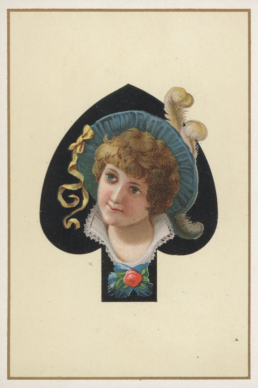 Portrait of a Girl on a Playing Card by European School