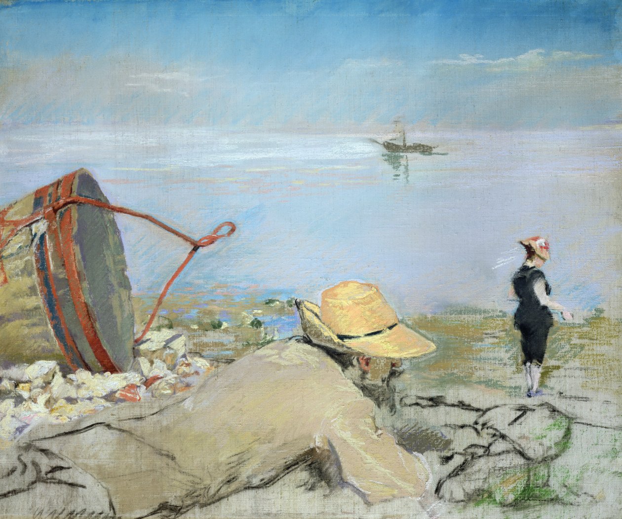 Henri Guerard Relaxing on the Beach by Eva Gonzalès