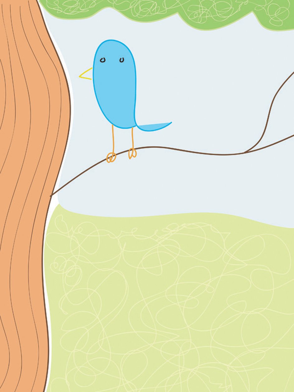 Blue Bird on Skinny Branch, 2015 by Evan Sklar