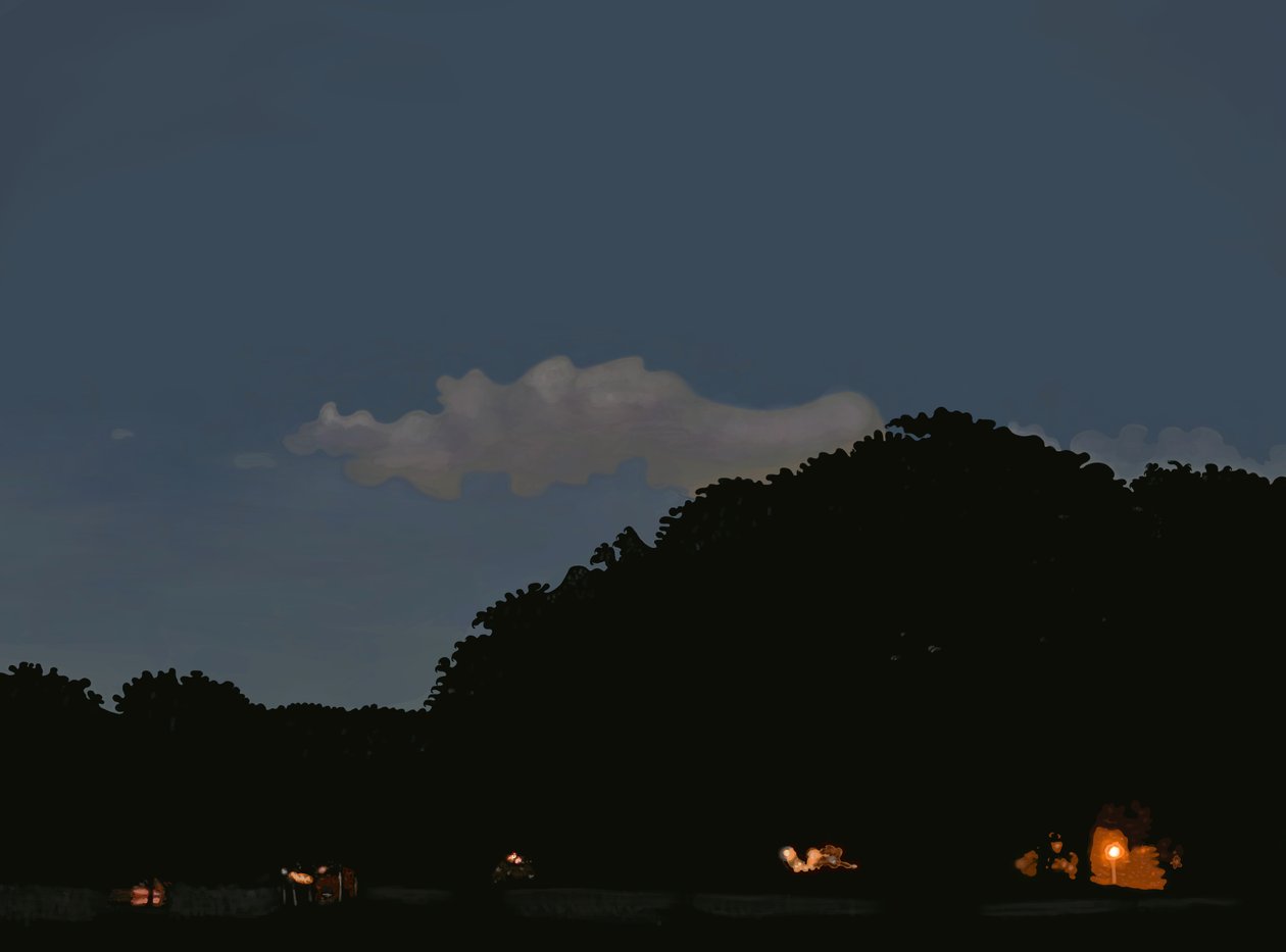 Field and Sky at Twilight, Prospect Park, Brooklyn by Evan Sklar