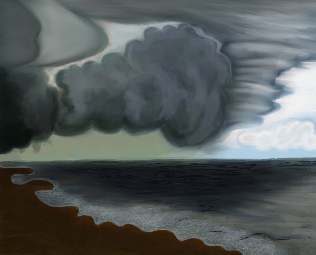 Large Cloud Over Ocean, 2016 by Evan Sklar