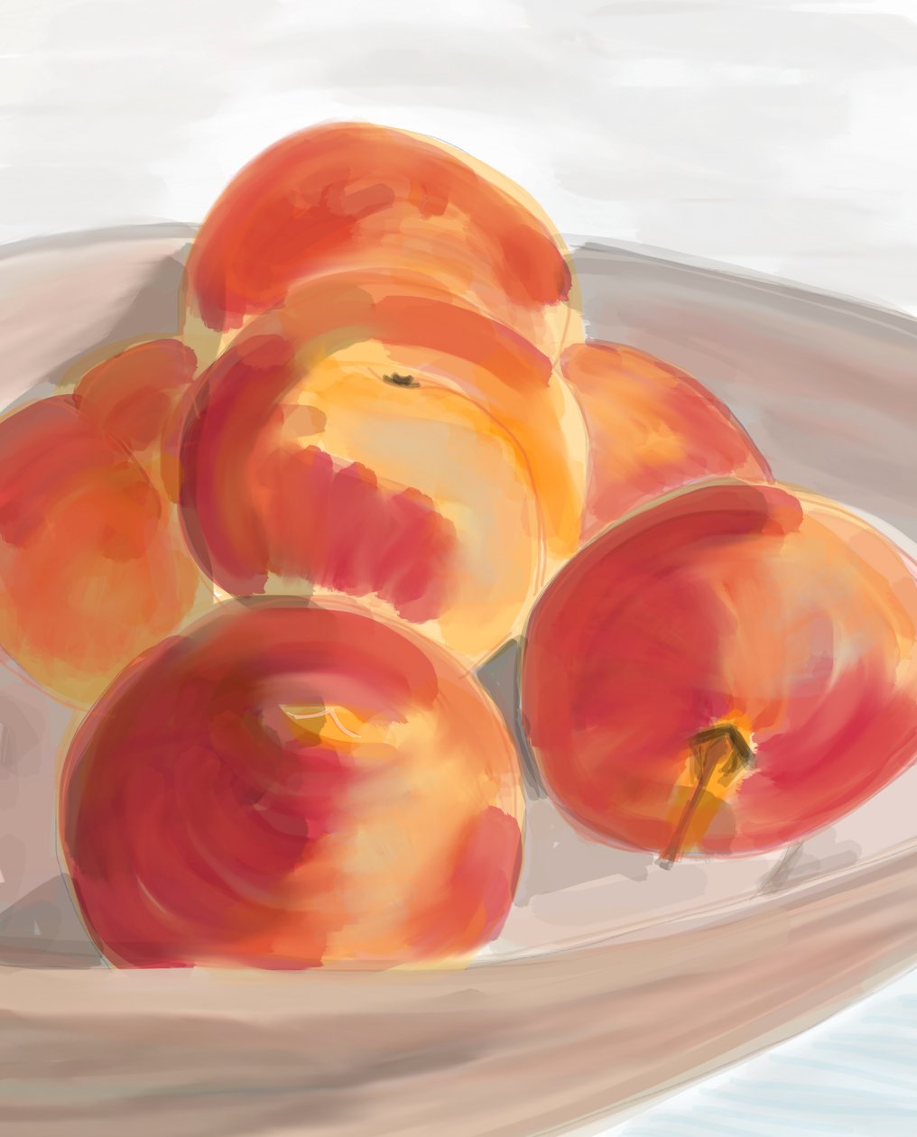 Peaches In Bowl, 2016 by Evan Sklar