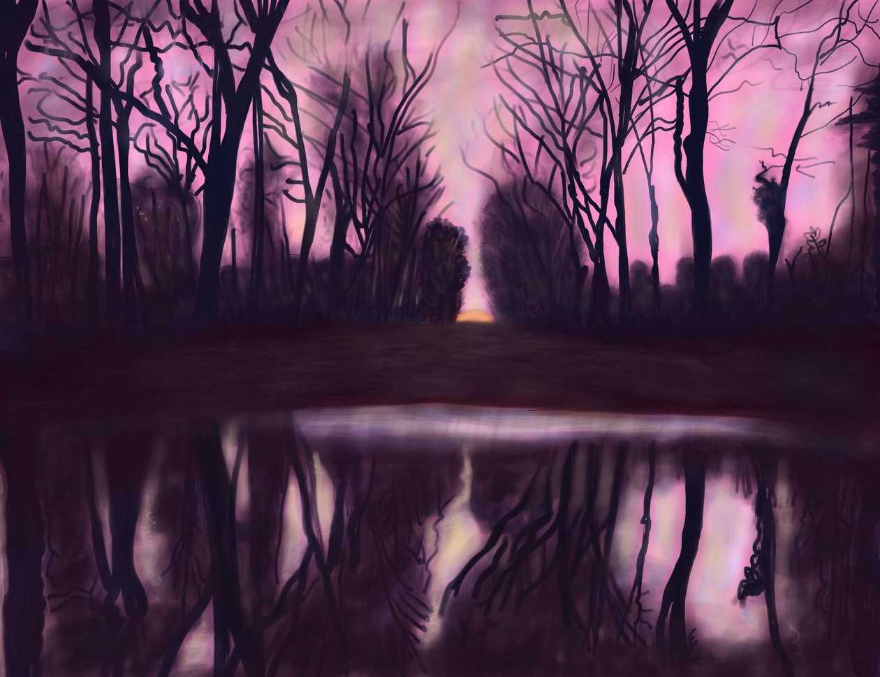 Pond in Park by Evan Sklar