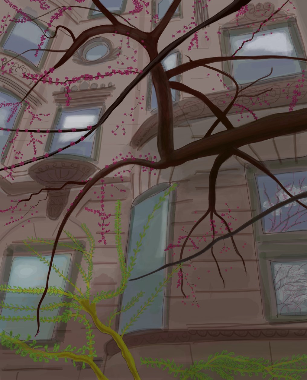 Prospect Park West and Fifth Street, Brooklyn by Evan Sklar