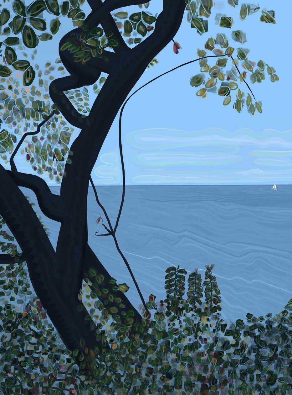 Sea and Sailboat, Brooklyn by Evan Sklar