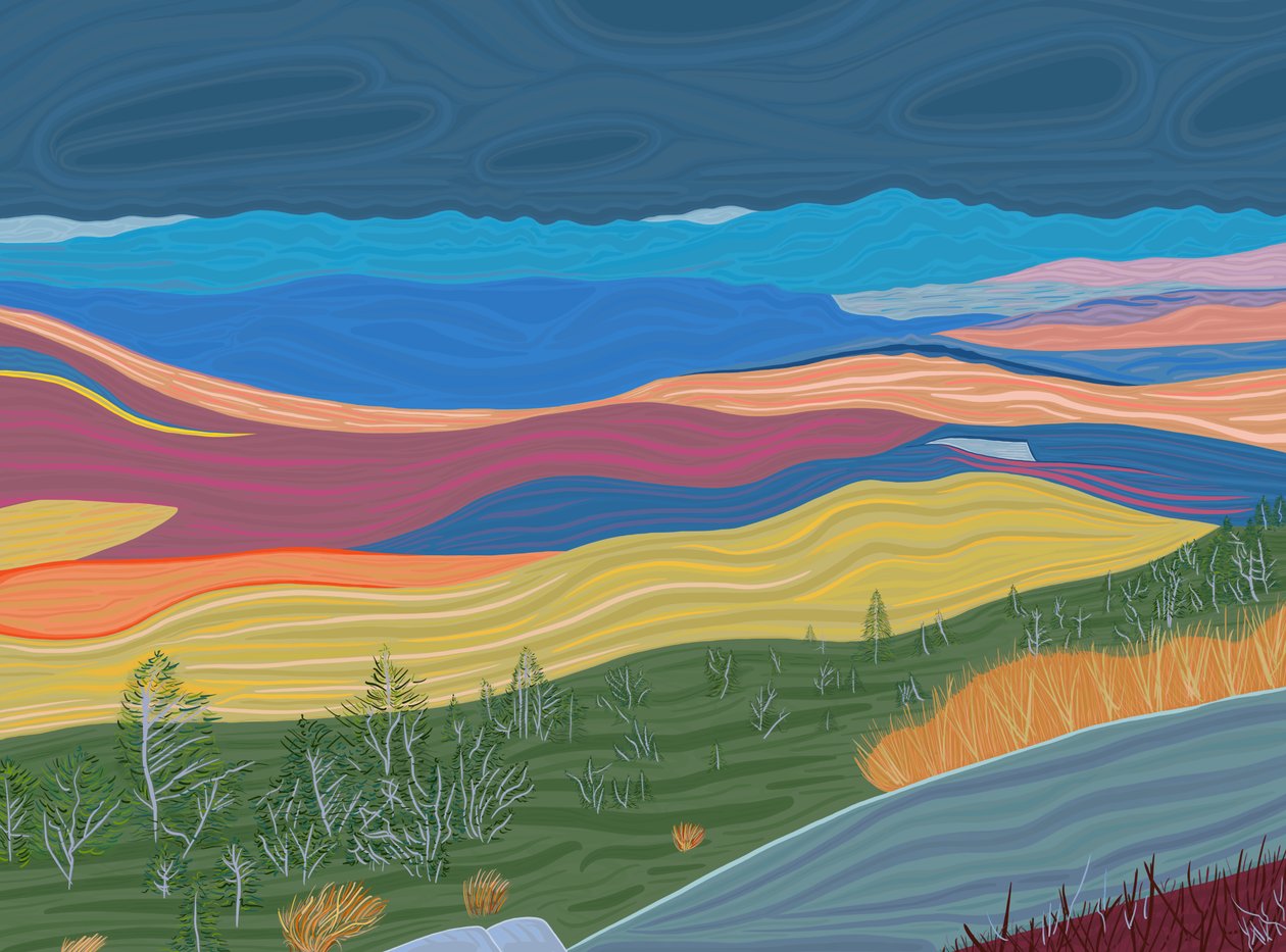 View of the Catskill Mountains In Fall by Evan Sklar
