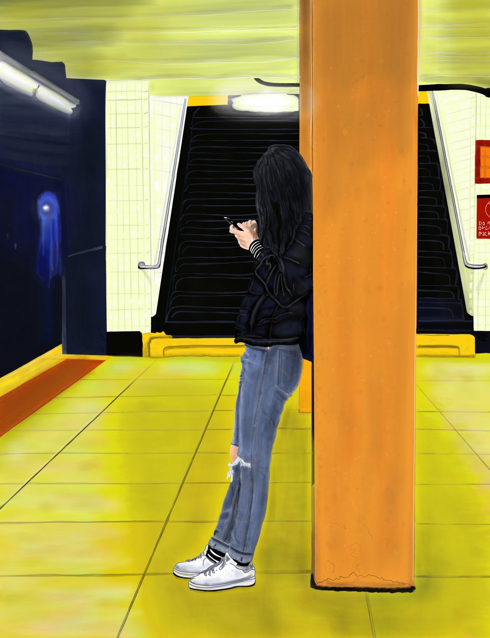 Waiting For the F Train, Brooklyn by Evan Sklar