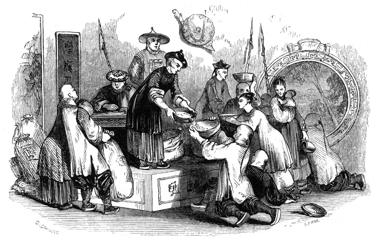 Giving Out Corn to the People, During a Season of Scarcity by Evans