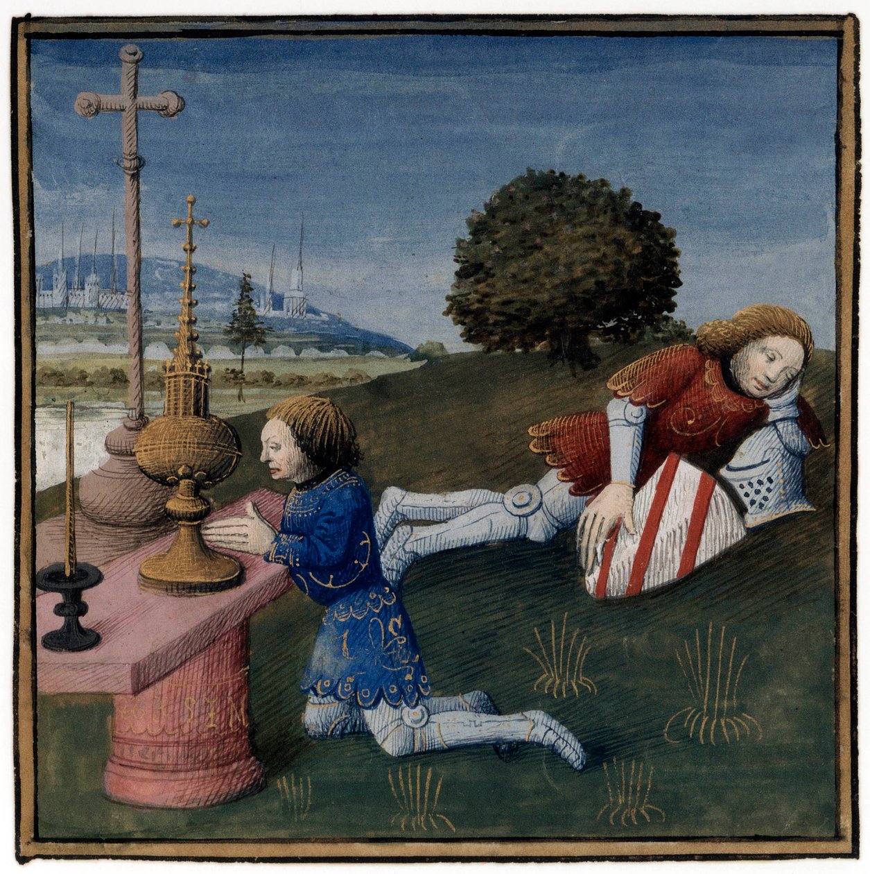 Arthurian Legend: Lancelot Sleeping While the Holy Grail Appears to ...