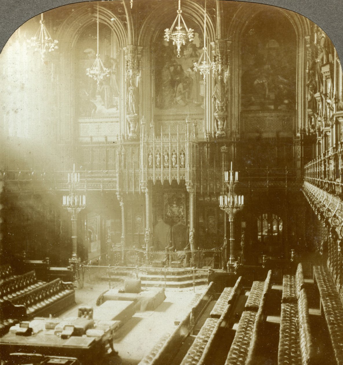 Interior of the House of Lords, Westminster, London by Excelsior Stereoscopic Tours