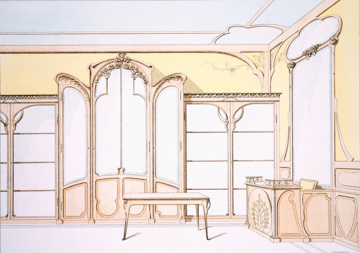 Interior design for a fashion shop, illustration from 