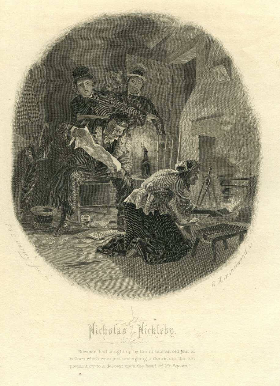 Nicholas Nickleby: Newman Noggs and Wackford Squeers by F.O.C. and McRae, C. John Darley