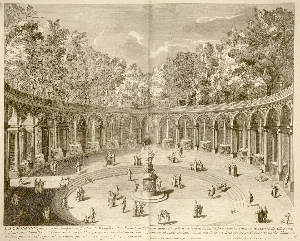 La Colonnade, Versailles, c.1715 by F. (after) Delamonce