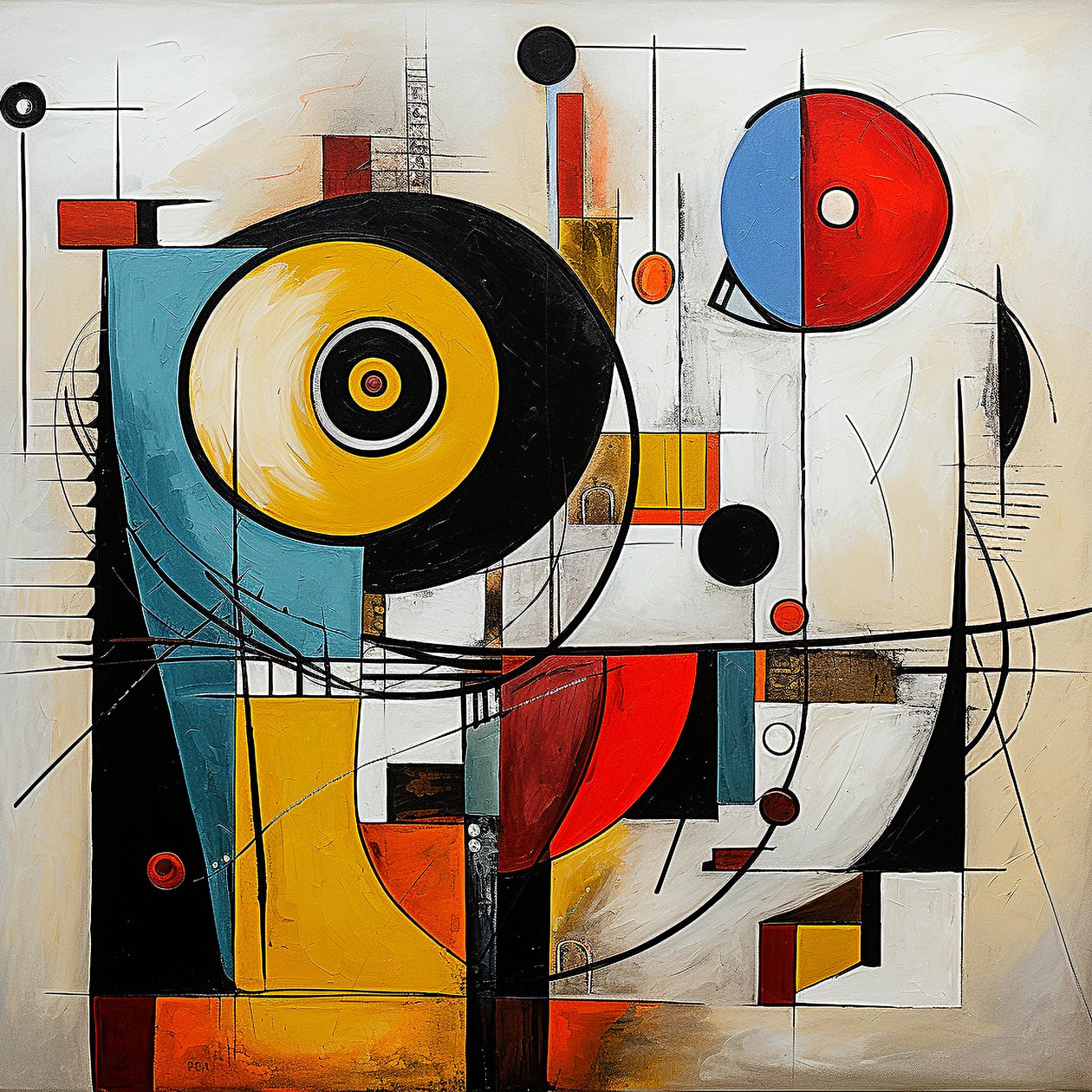 Abstract Neo Dadaist Patterns, Dadaism Artwork Style, Wall Art Print by F. Abderrahim
