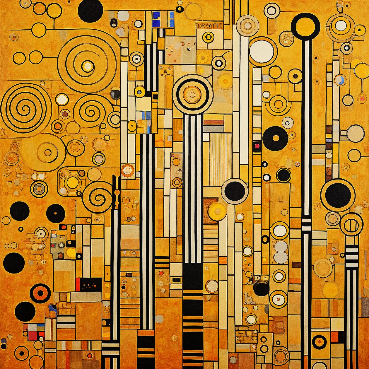 Minimalist Klimt Patterns Modern Room Decor, Wall Art | Canvas Prints by F. Abderrahim