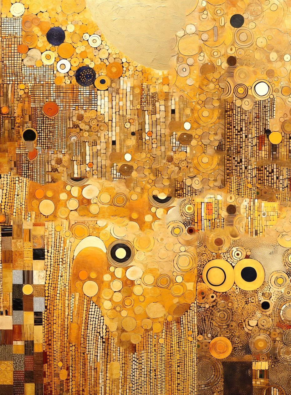 Vertical Abstract Golden Background Design, Fine Art Prints by F. Abderrahim