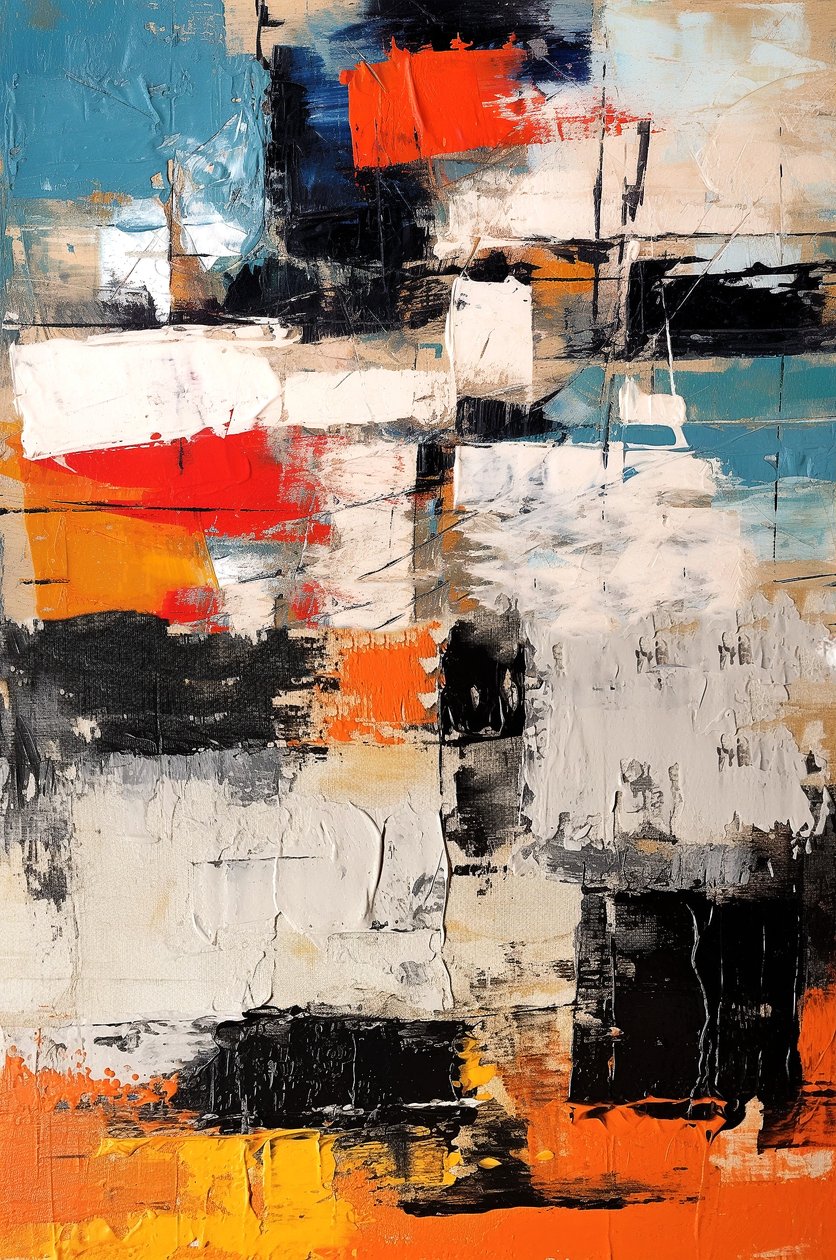 Vertical Modern Abstract Painting for Living Room, Poster Prints for Sale by F. Abderrahim