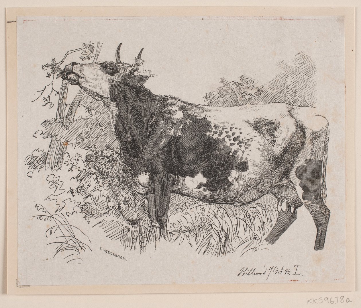 A Cow Defoliating the Branches of a Tree by F. Hendriksen