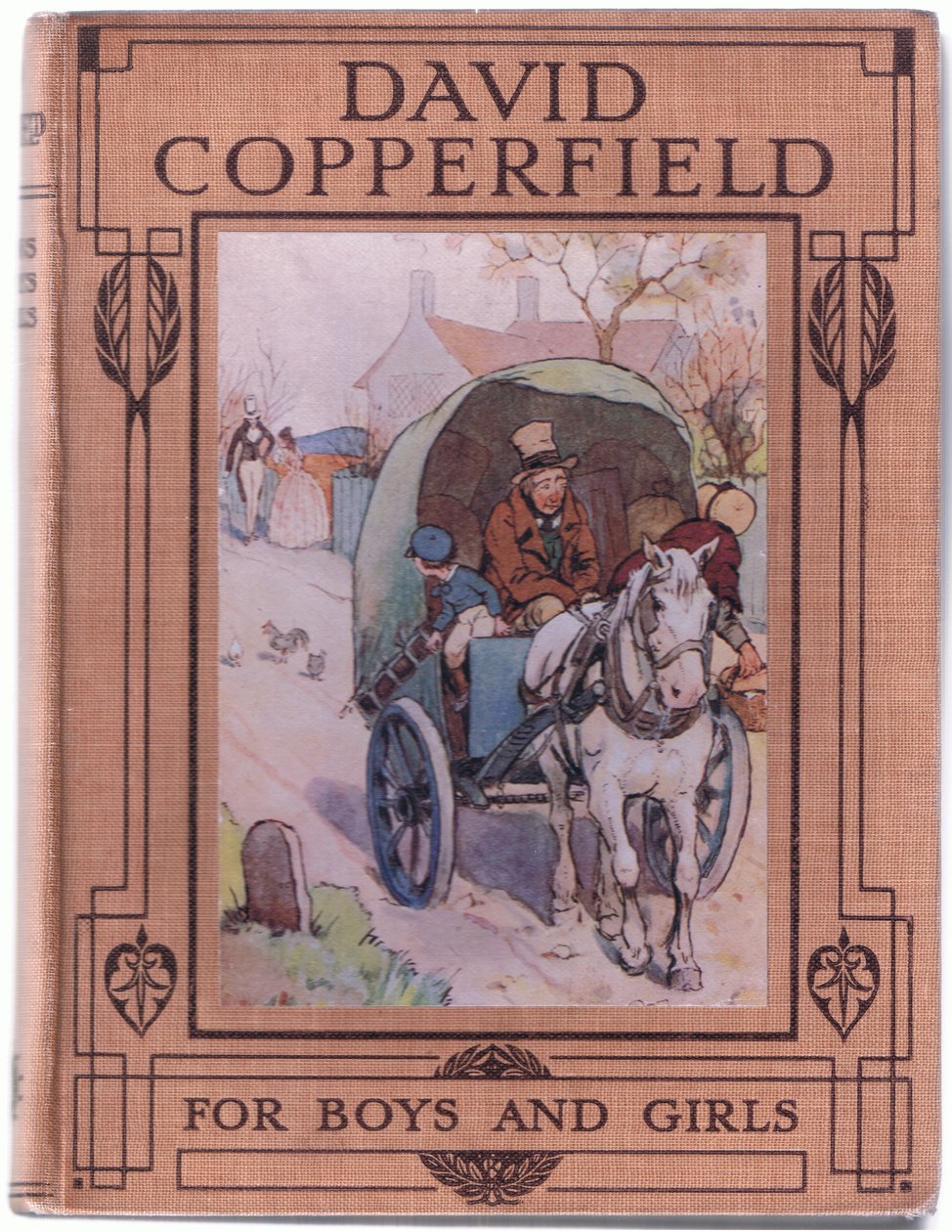 Front cover design, illustration from David Copperfield, 1914 by F. M. B. Blaikie
