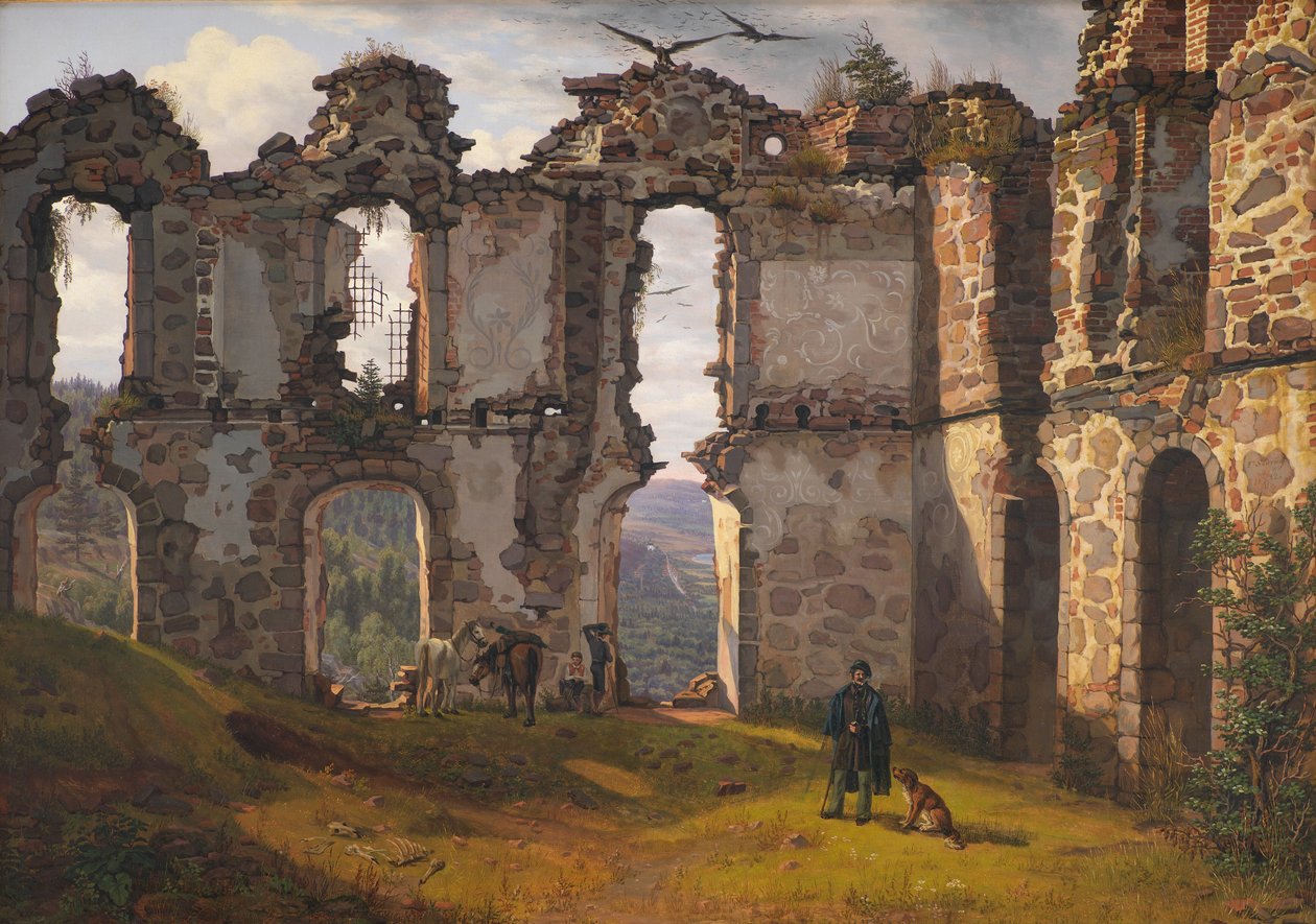 The Ruins of Brahehus near Jönköping, Sweden by F. Sødring