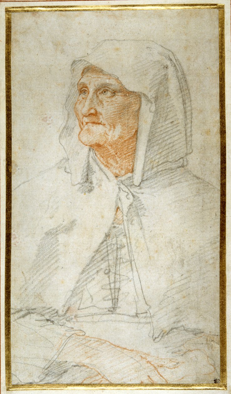 An Old Lady Seated, Half Length by Federico Zuccaro