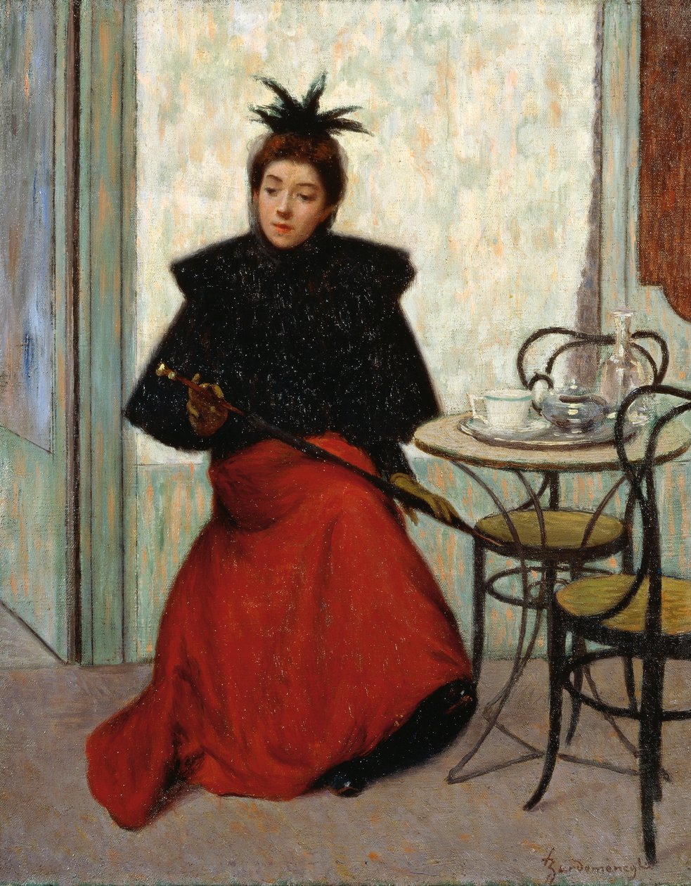 At cafe, by Federico Zandomeneghi by Federigo Zandomeneghi