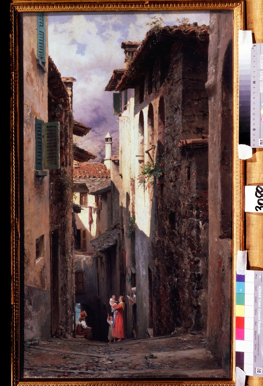 Street Scene in Bellagio, Italy by Fedor Andreevich Bronnikov