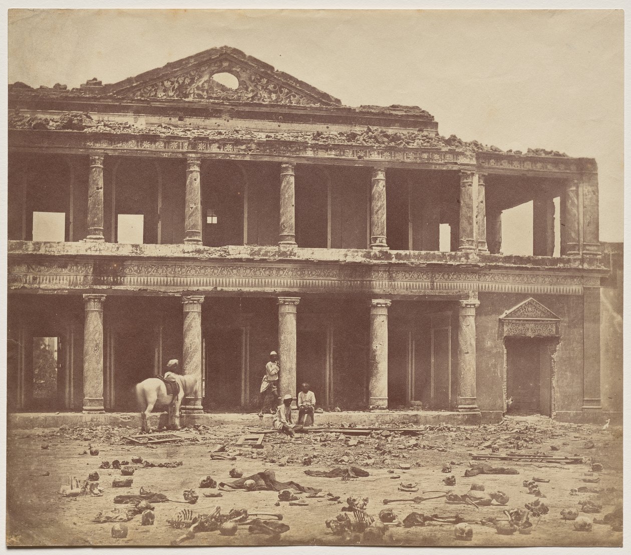 Interior of the Secundra Bagh after the Slaughter of 2,000 Rebels by the 93rd Highlanders and 4th Punjab Regiment by Felice A. Beato