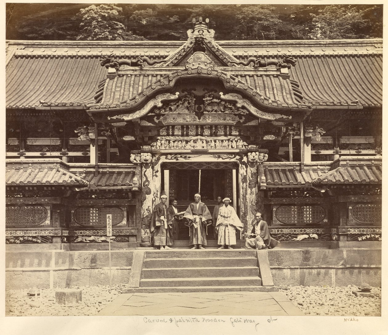 Carved and Painted Gateway at Nikko by Felice Beato