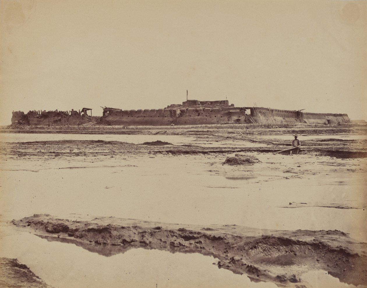 Exterior of North Taku Fort on Peiho River, Showing the English and French Entrance, Aug 21, 1860 by Felice Beato