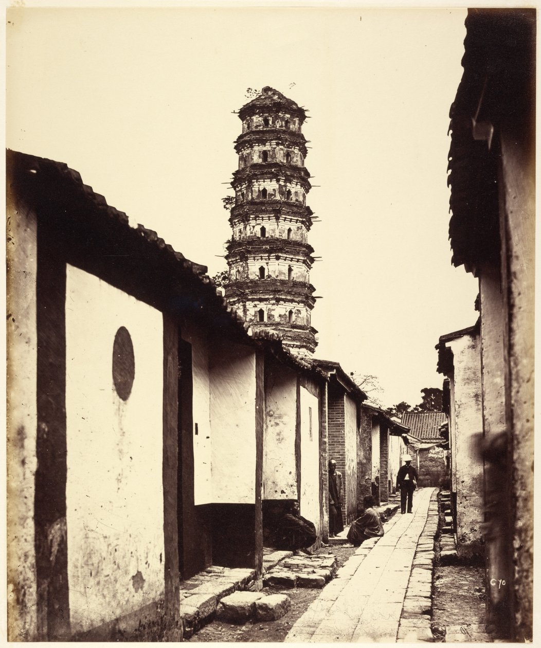 Nine-Storied Pagoda and Tartar Street, Canton by Felice Beato