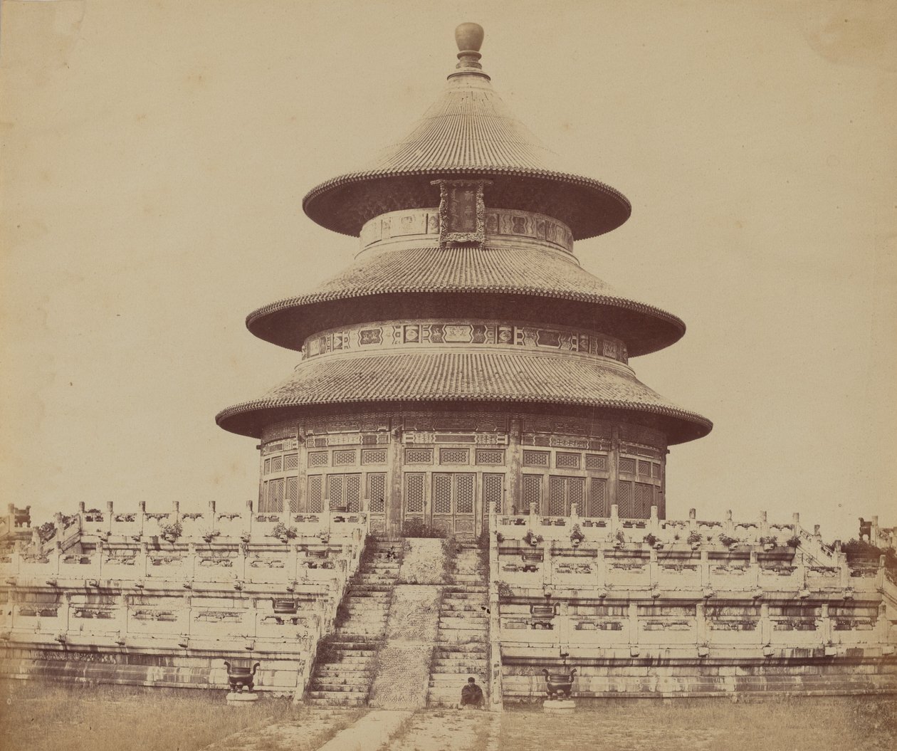 Sacred Temple of Heaven Where the Emperor Sacrifices Once a Year, in the Chinese City of Pekin, October 1860 by Felice Beato