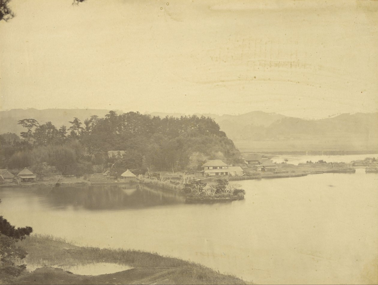 Tea House at Kanazawa, Hirakata Bay from Kyurantei by Felice Beato