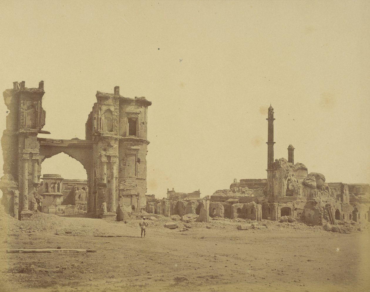 The Clock Tower in Front of the Bailee Guard Gate by Felice Beato