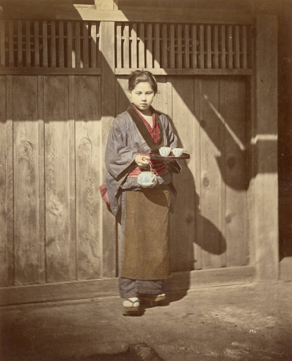 Woman with Tea Tray by Felice Beato