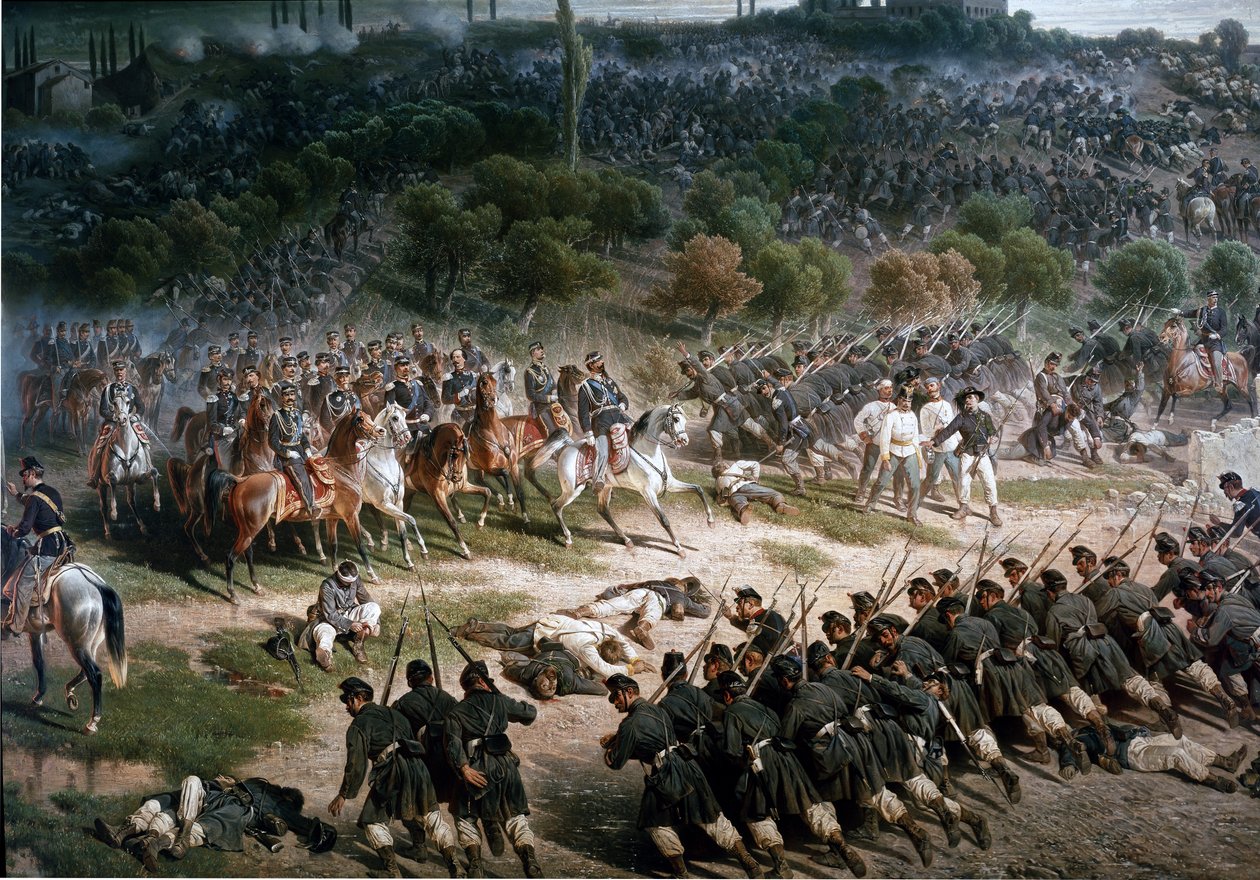 The Battle of San Martino (detail) by Felice Cerruti Bauduc